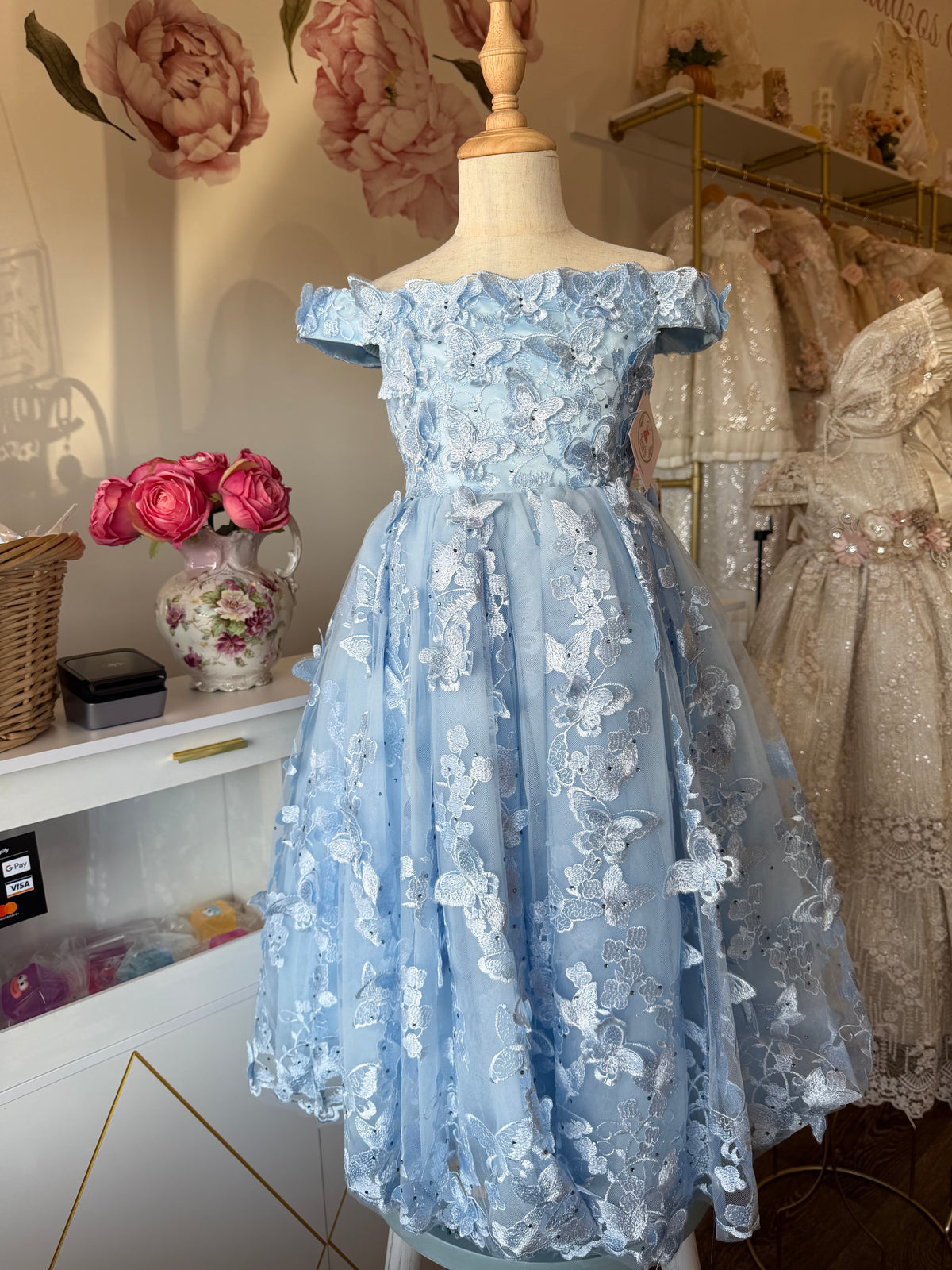 Butterfly Off the Shoulder Dress