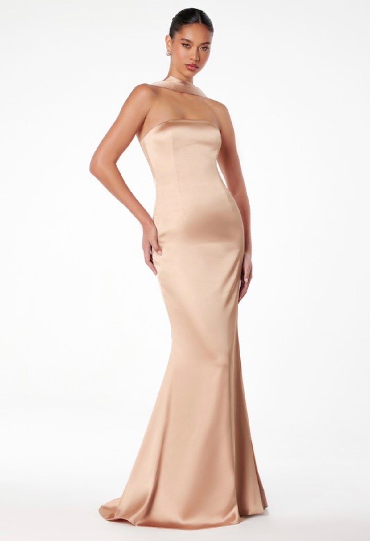 Cordially Yours Strapless Satin Dress