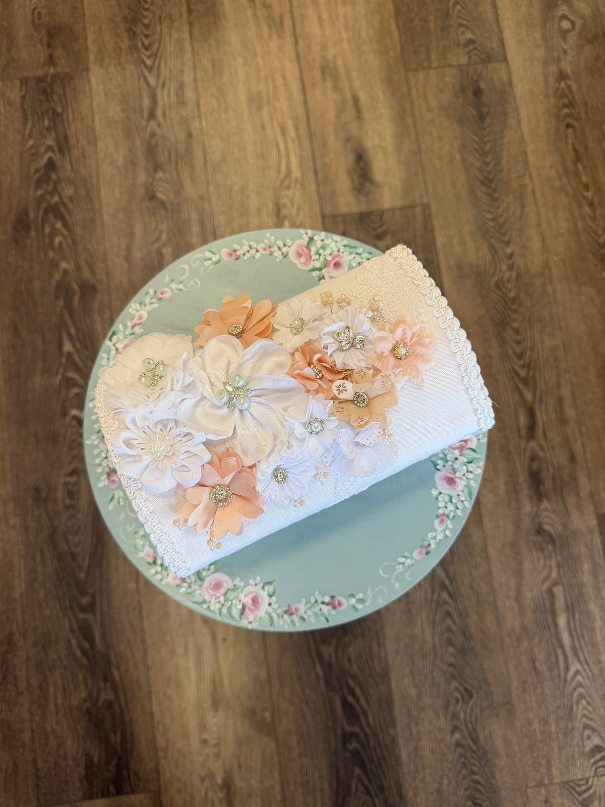 Girls Pink Floral Wooden Box