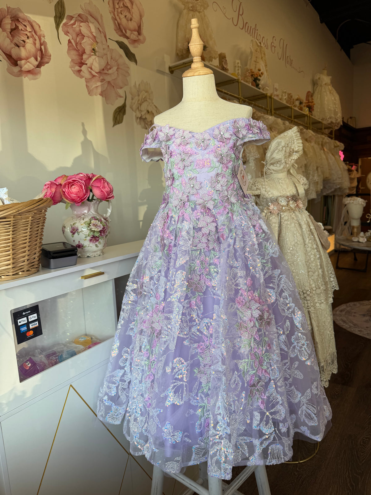 Glitter Floral Dress
