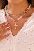 Multi Layer Pendant Resin Beaded Necklaces
