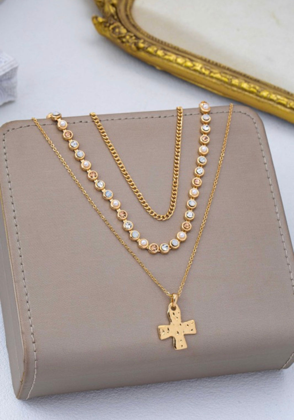 Multi-Layered Cross Pendant Necklace