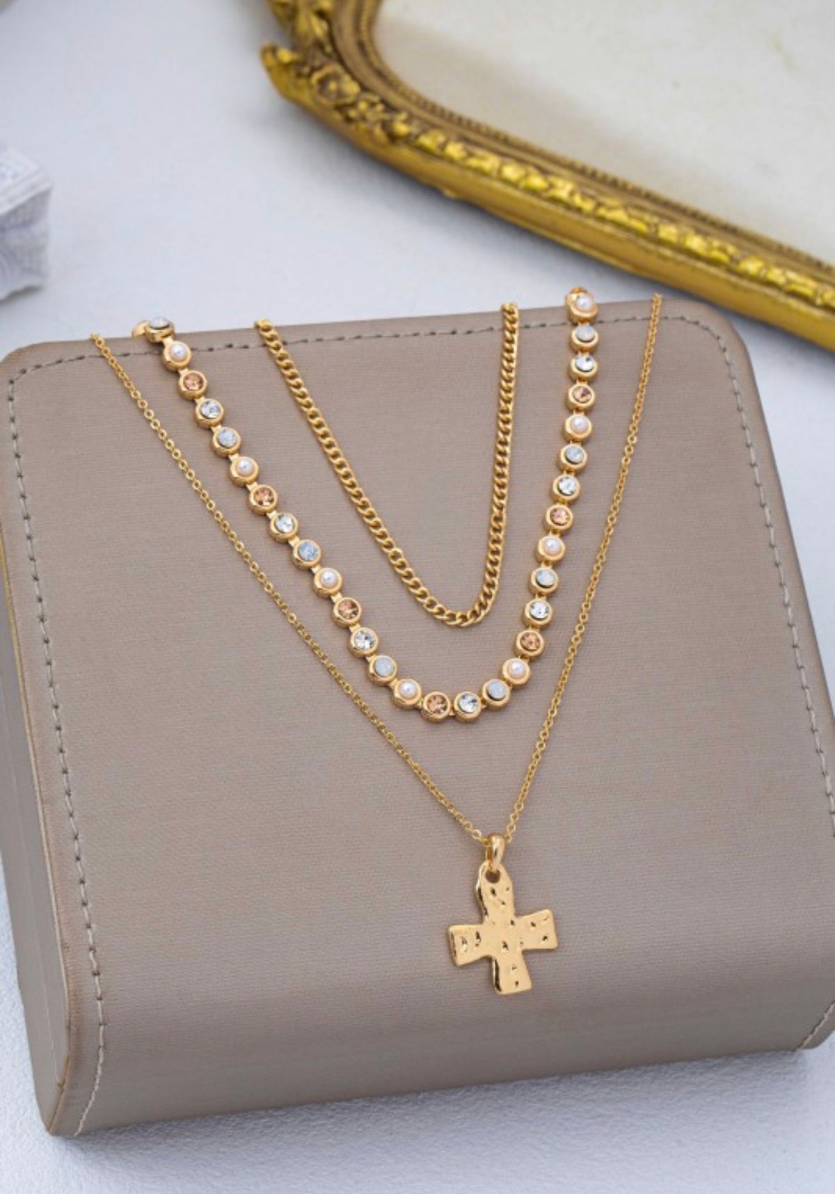 Multi-Layered Cross Pendant Necklace