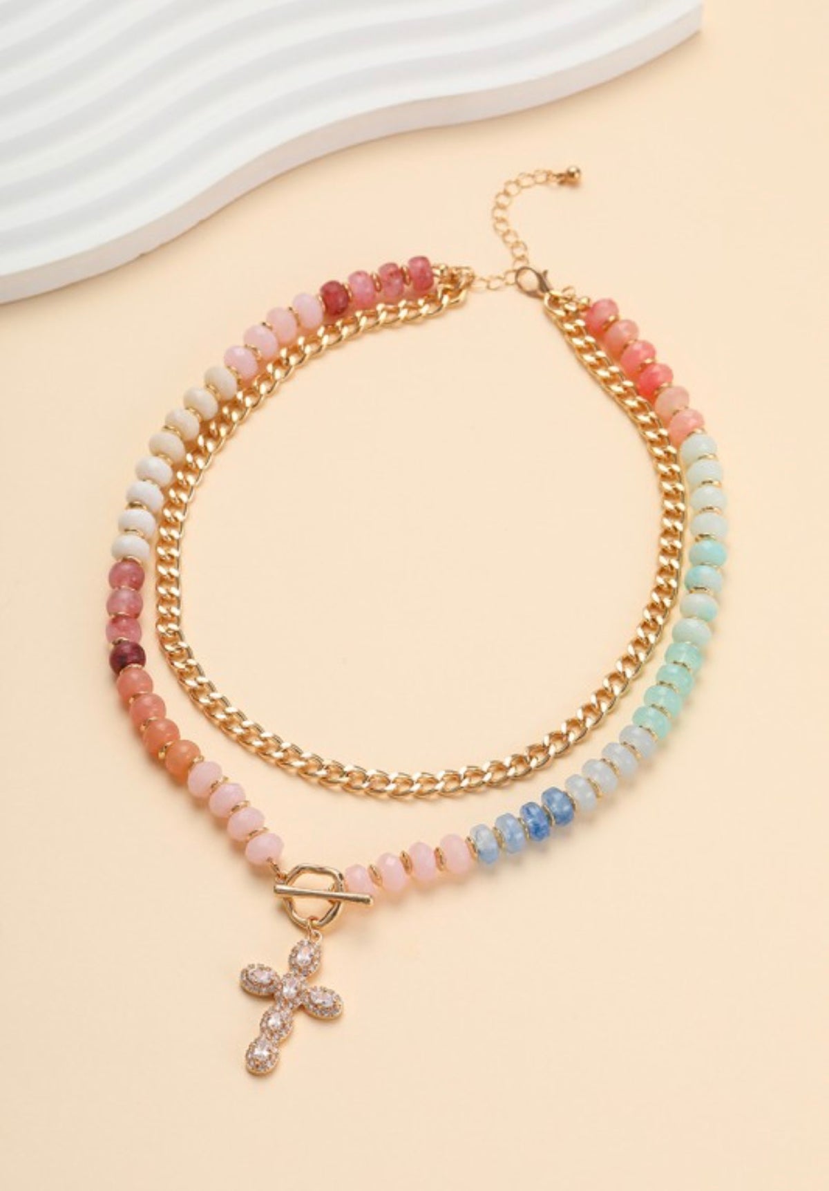 Multi Layer Pendant Resin Beaded Necklaces