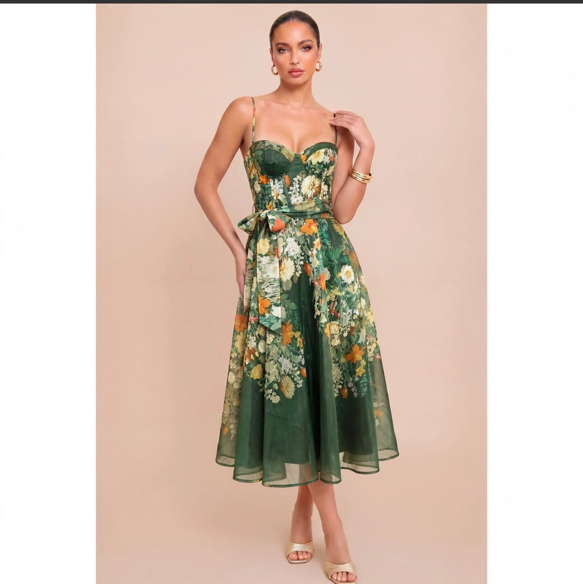 Fall Florals Midi Dress